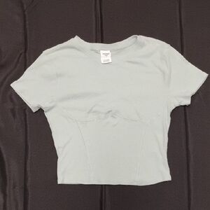 Trendy Light Gray Crop Top